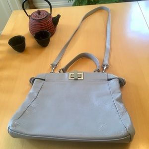 Beautiful Buttery Grey Vera Pelle made in Italy leather crossbody/handbag.